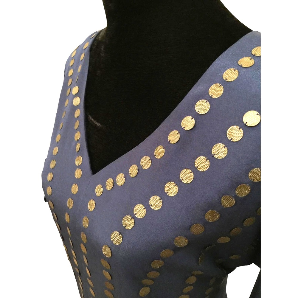 Anthropologie Sparkle & Fade Womens Dolman Top Size Small Blue Cold Shoulder - Picture 4 of 10